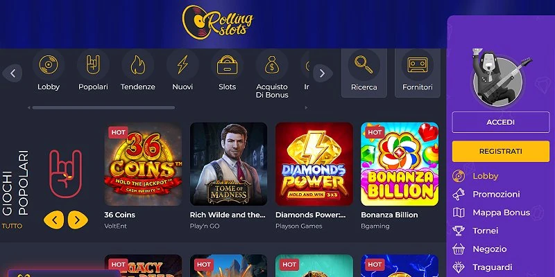 Anteprima del sito Rolling Slots