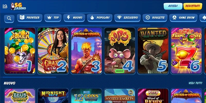 Anteprima del sito SG Casino